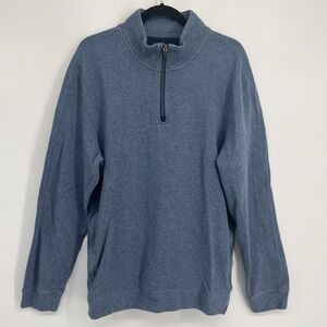 Mack Weldon Sweatshirt Mens XL 1/4 Zip Mock Neck Pullover Pockets Eco Cotton